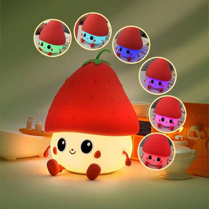 Strawberry Nightlight Wireless LED Bedroom Decor Cute Gift 11cm