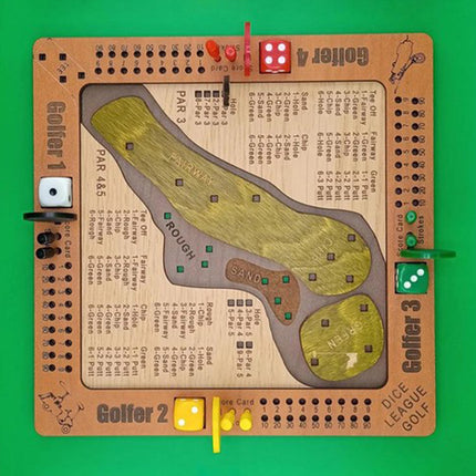 Wooden Mini Tabletop Dice Golf Game Fun Challenging Board Game