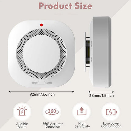 2 Pack Smoke & Gas Detector Battery Operated Home Alarm