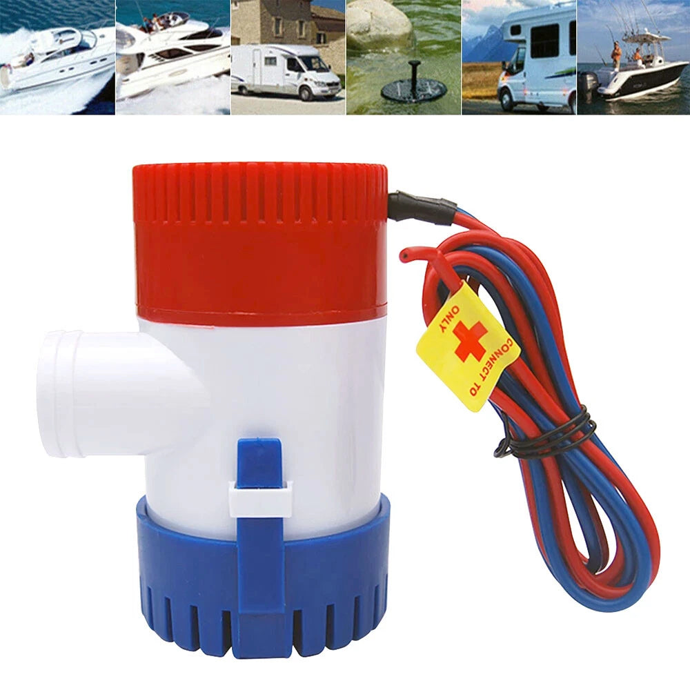 1100GPH 12V Automatic Bilge Pump - Submersible Marine Boat Water Pump for Yacht, Bass Boat, Sailboat