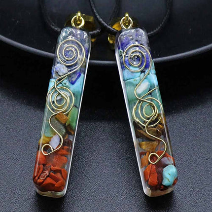 7 Chakra Healing Crystal Necklace Energy Pendant for Yoga Meditation