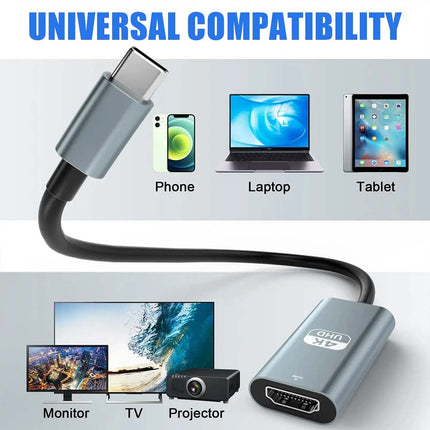 USB-C to HDMI Adapter 4K 60Hz for Laptop, Tablet, TV