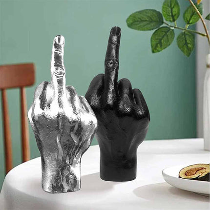 Fun Resin Middle Finger Statue Ornament for Home Office Desk Decor