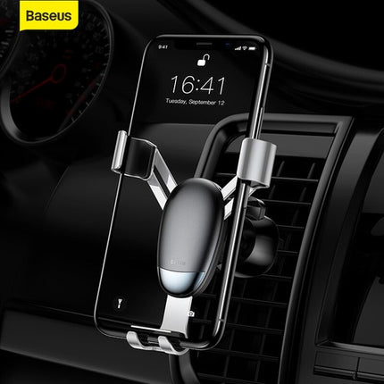 Baseus Gravity Car Phone Mount: Mini Automatic Air Vent Holder for iPhone 15/14, Samsung Galaxy, 3.5-6.8" Phones