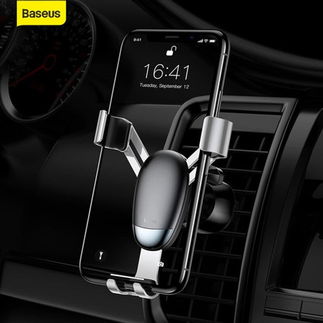 Baseus Gravity Car Phone Mount: Mini Automatic Air Vent Holder for iPhone 15/14, Samsung Galaxy, 3.5-6.8" Phones