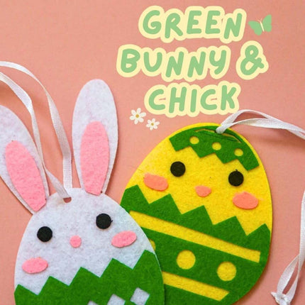 24 Pcs Hanging Felt Easter Eggs Set – Chicks & Bunny Home Decor