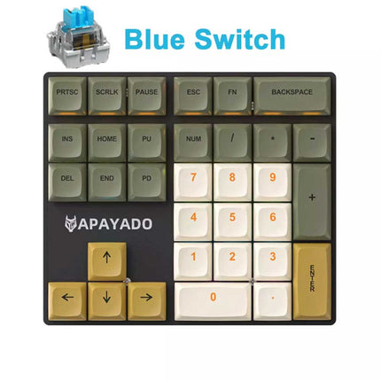 33-Key Left-Hand Mini Keyboard, PBT Keycaps, Plug & Play Keypad
