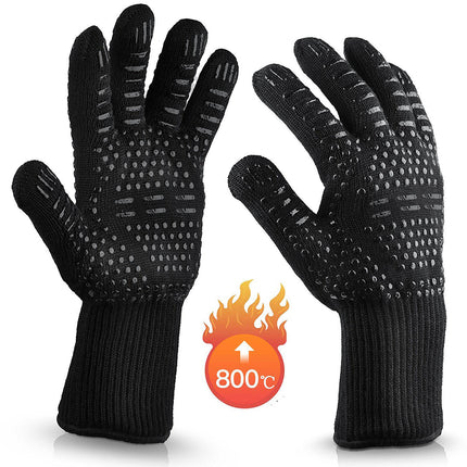 2X 1472°F Heat Resistant Oven BBQ Gloves 35cm Silicone Kitchen Mitts