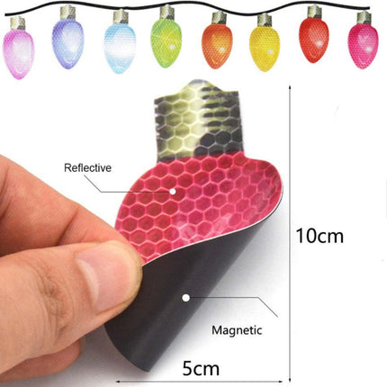 Reflective Christmas Bulb Lights for Car - Holiday Refrigerator Exterior Stickers