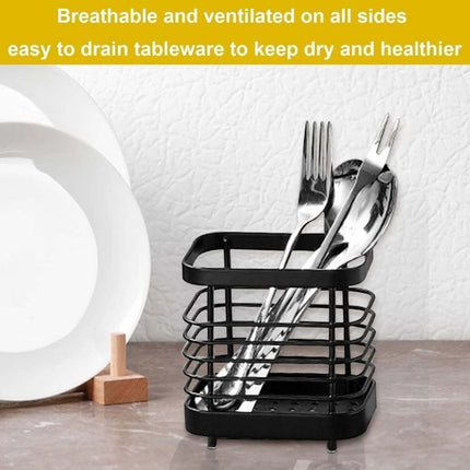 Stainless Steel Cutlery Holder, Kitchen Utensil Pot Drainer Caddy & Sink Tidy