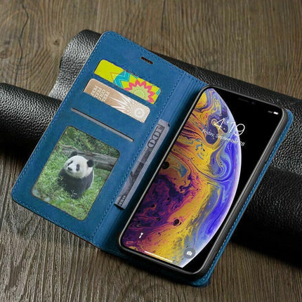 Premium Leather Magnetic Flip Wallet Case for iPhone 17