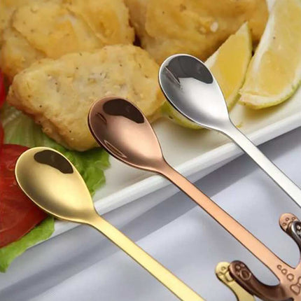 Cute Cat Spoon Stainless Steel Teaspoon for Tea, Ice Cream, Dessert - Cartoon Tableware
