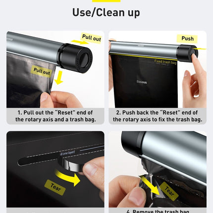 Car Trash Can Litter Bag Garbage Waste Bin with Lid Seat Organizer Accessory