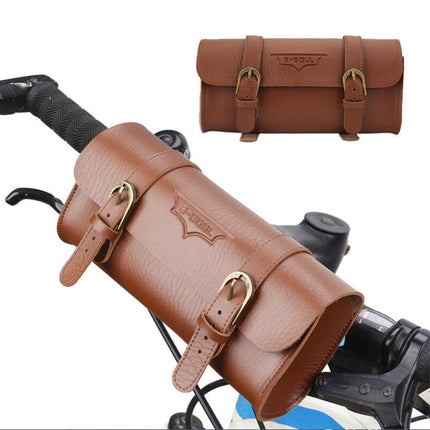 Vintage PU Leather Bike Saddle Bag Cycling Tail Pannier Pouch