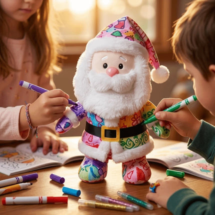 DIY Paintable Santa Claus Plush Toy Blank for Christmas Crafts