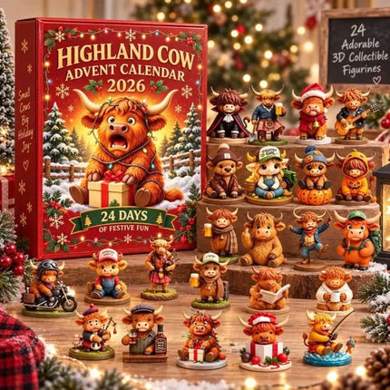 Highland Cow 3D Silicone Advent Calendar 2026 24-Day Christmas Countdown Gift