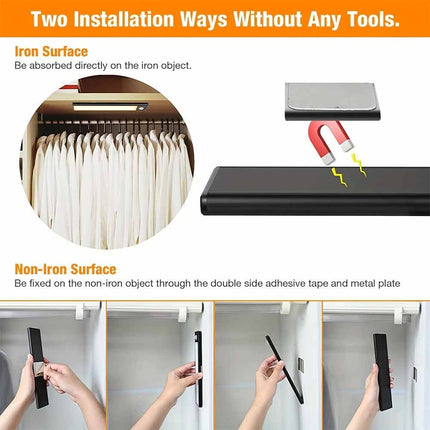 LED PIR Motion Sensor Strip Light Magnetic USB Rechargeable for Cabinet & Closet