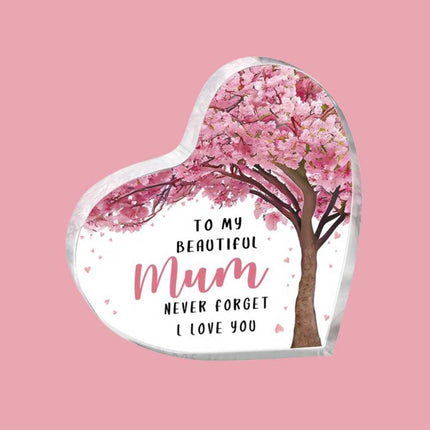 Handmade Love Heart Acrylic Decor Gift for Mom – 10x10cm