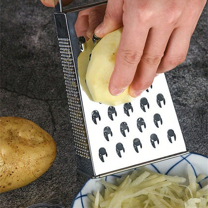 4-Sided Box Cheese Grater, Stainless Steel 8 Inch Veggie Slicer Cutter