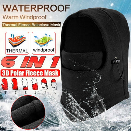 Winter Ski Warm Hood, Double Layer Thick Fleece Windproof Cap