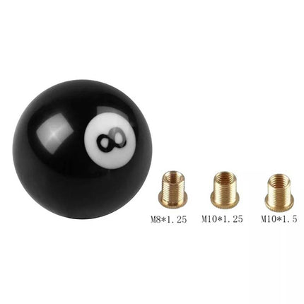 8-Ball Pool Billiard Shift Knob with Brass Inserts - Universal Manual Gear Stick for Most Cars