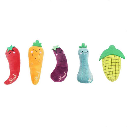 5PCS Catnip Teeth Grinding Toy Set, Funny Interactive Plush Cat Chewing Vocal Toy