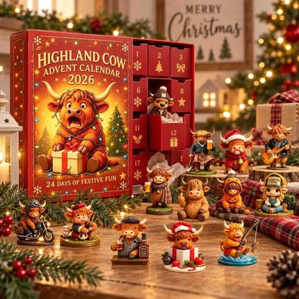 Highland Cow 3D Silicone Advent Calendar 2026 24-Day Christmas Countdown Gift