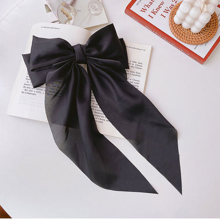 Large Satin Ribbon Bow Hair Clip for Women Girls Barrette