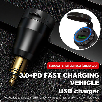 Motorcycle Dual USB Charger Hella DIN Type-C Plug Socket for BMW Ducati