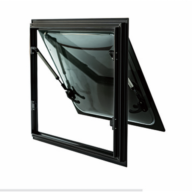 Push-Out RV Window Locking Handle with Strut Attachment