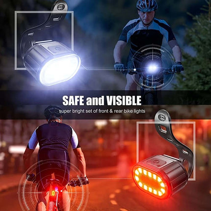 2PCS Super Bright Bike Light Set Front & Rear Waterproof LED Torch
