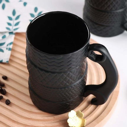 Novelty Tyre Coffee Mug 500ml for Car Enthusiast Mechanic & Motorsport Fan