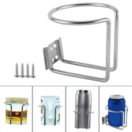 2-Pack Marine-Grade Stainless Steel Cup Holder | Universal Fit for Car, Boat, Yacht, Truck & RV