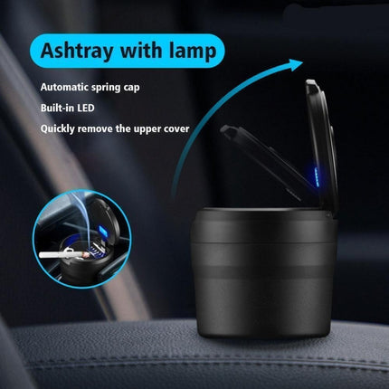 LED Auto Car Ashtray with Self-Extinguishing Lid | Sealed Smokeless Ash Holder Cup | 12V Lighter Power