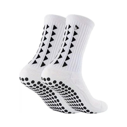 4 Pairs White Anti-Slip Grip Socks for Football Rugby Unisex