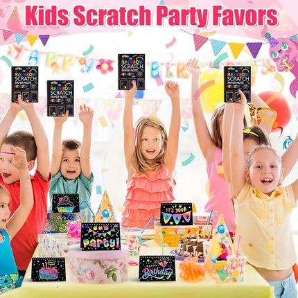2X Magic Rainbow Scratch Art Doodle Book with Stylus & Stencils