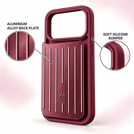 Burgundy Aluminum Phone Case for iPhone 18 Pro