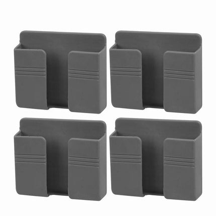 4Pcs Wall Mounted Remote Control Storage Rack & Phone Holder Home Decor
