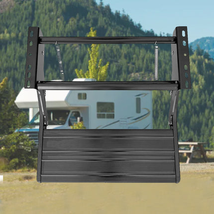 Retractable Folding Caravan Step with LED Light - Aluminium Entry Step for RV & Camper Trailer