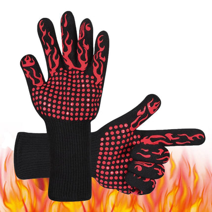 2X 1472°F Heat Resistant Oven BBQ Gloves 35cm Silicone Kitchen Mitts