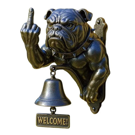 Funny Bulldog Cast Iron Doorbell Rustic Design Door Ring Decor