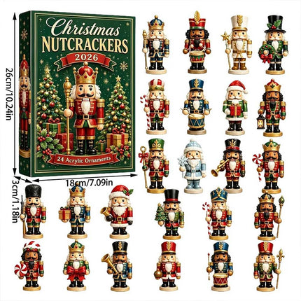 2026 Nutcracker Advent Calendar 24-Day Christmas Countdown 2D Acrylic Gift