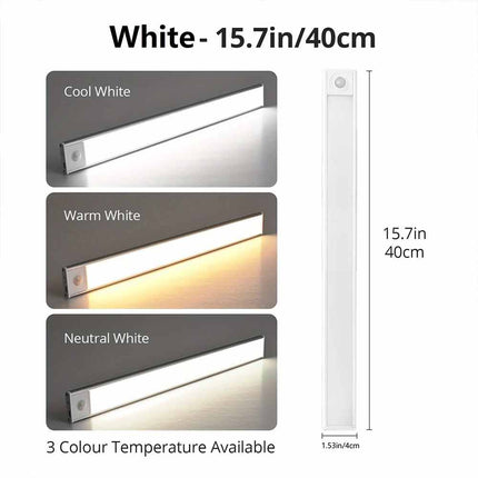 LED PIR Motion Sensor Strip Light Magnetic USB Rechargeable for Cabinet & Closet