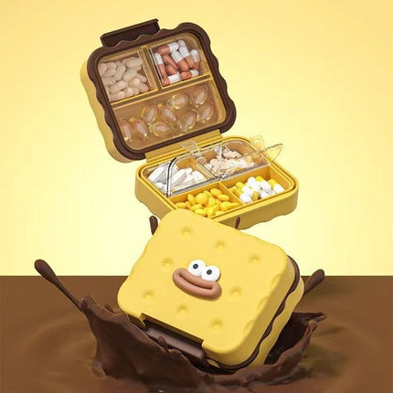 Cute Waterproof Mini 7-Compartment Pill Case for Travel Storage