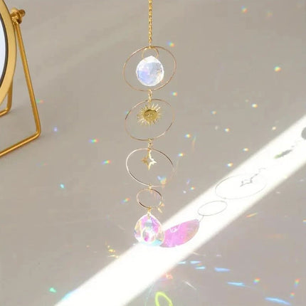 6PCS Lotus Crystal Suncatcher Prism Window Hanging for Witchy Decor