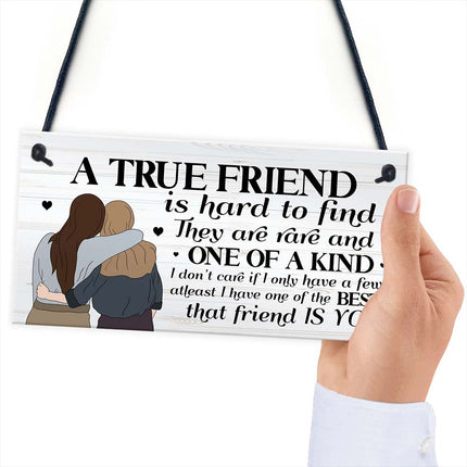 Wooden Friend Gift True Friend Wall Decor for Her Christmas Birthday