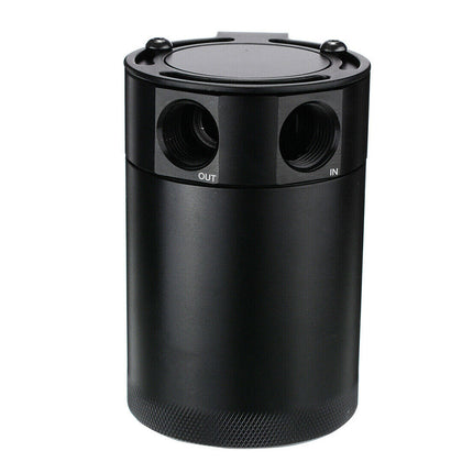Universal Aluminum Baffled Oil Catch Can Tank - PCV Air Oil Separator for Car/Truck Engine Protection