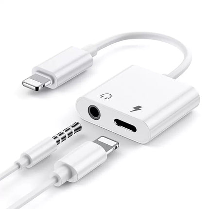 2-in-1 iPhone Jack to 3.5mm AUX Splitter for Headphone & Charger with Call