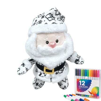 DIY Paintable Santa Claus Plush Toy Blank for Christmas Crafts
