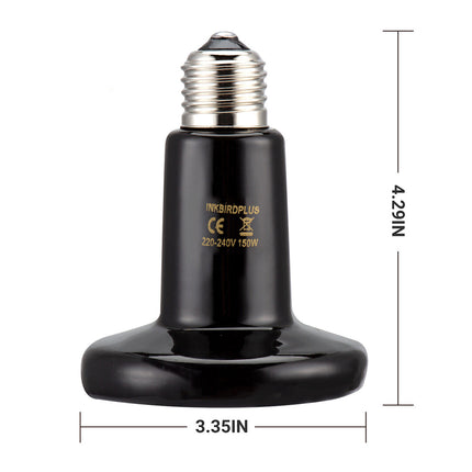 2X 150W E27 Infrared Ceramic Heat Emitter Reptile Lamp for Lizard & Snake